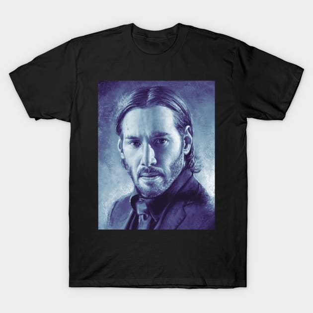 John Wick Painterly Portrait T-Shirt by Chalky Nan